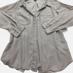 Women's Powder Gray Button-Down Shirt